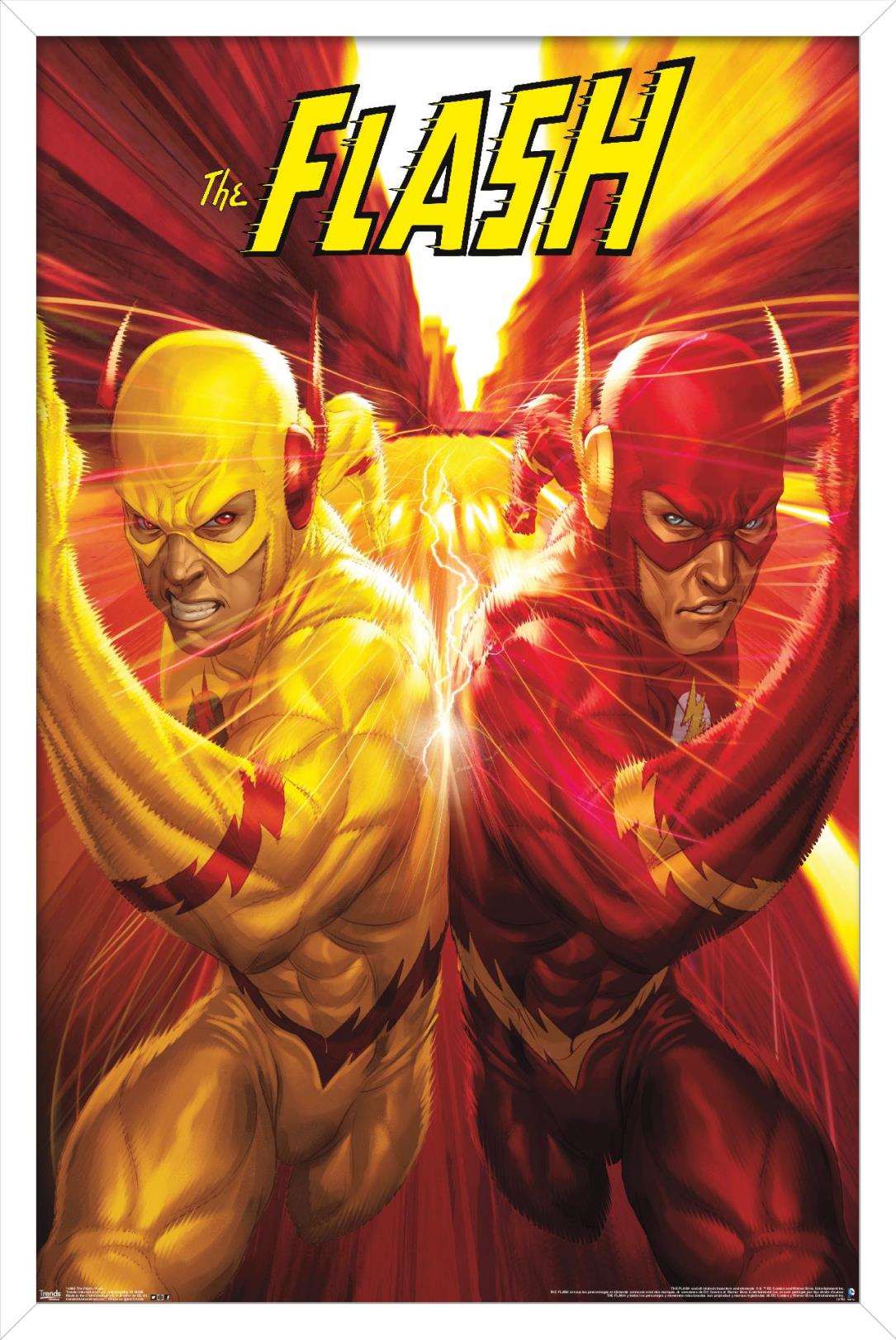 DC Comics - The Flash and The Reverse Flash - Race Wall Poster, 14.725" x 22.375", Framed
