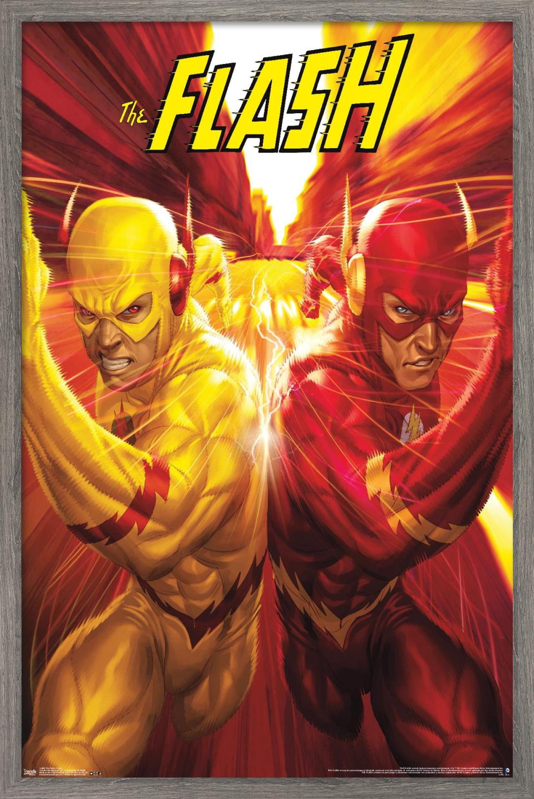 DC Comics - The Flash and The Reverse Flash - Race Wall Poster, 14.725" x 22.375", Framed