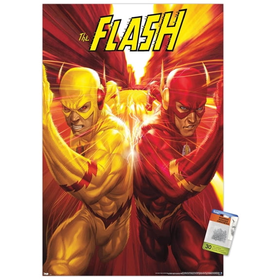 DC Comics The Flash and The Reverse Flash - Race Wall Poster with Push Pins, 22.375" x 34"