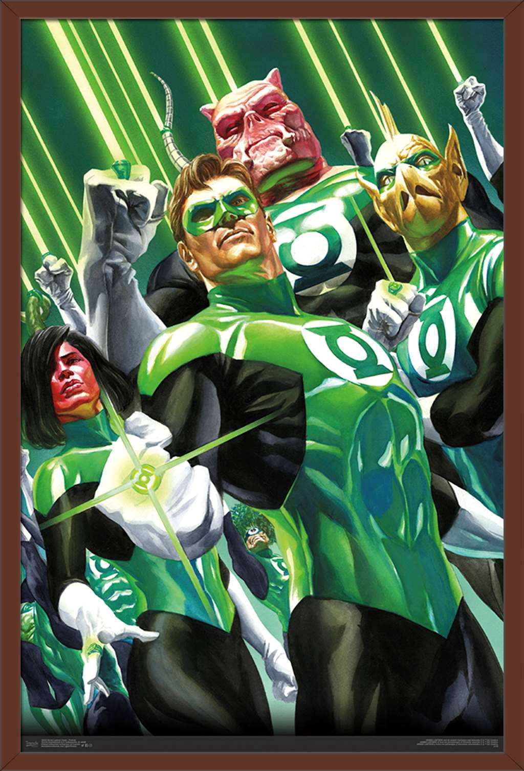 DC Comics - The Green Lantern Corps - Portrait Wall Poster, 22.375" x 34", Framed
