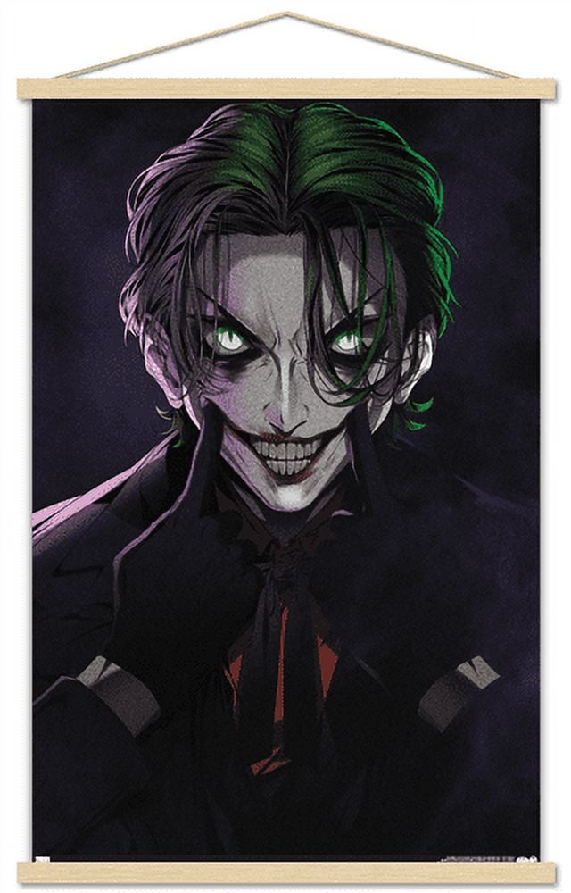 DC Comics - The Joker Anime - Smile Wall Poster with Wooden Magnetic Frame, 22.375" x 34"