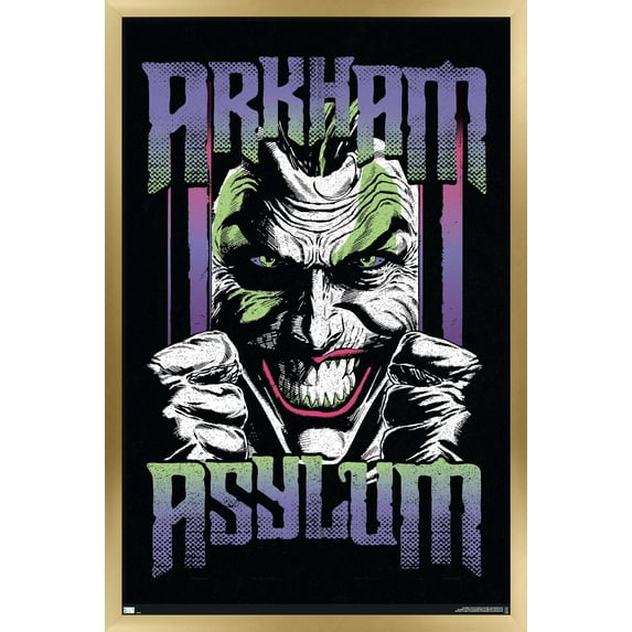 DC Comics The Joker - Arkham Asylum Wall Poster, 22.375" x 34" Framed