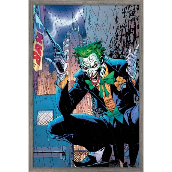 DC Comics - The Joker - Bang Wall Poster, 22.375" x 34", Framed