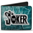 thumbnail image 1 of DC Comics Wallet, Bifold, The Joker Straight Jacket Pose and Title Logo Blues Black, Vegan Leather, 1 of 5