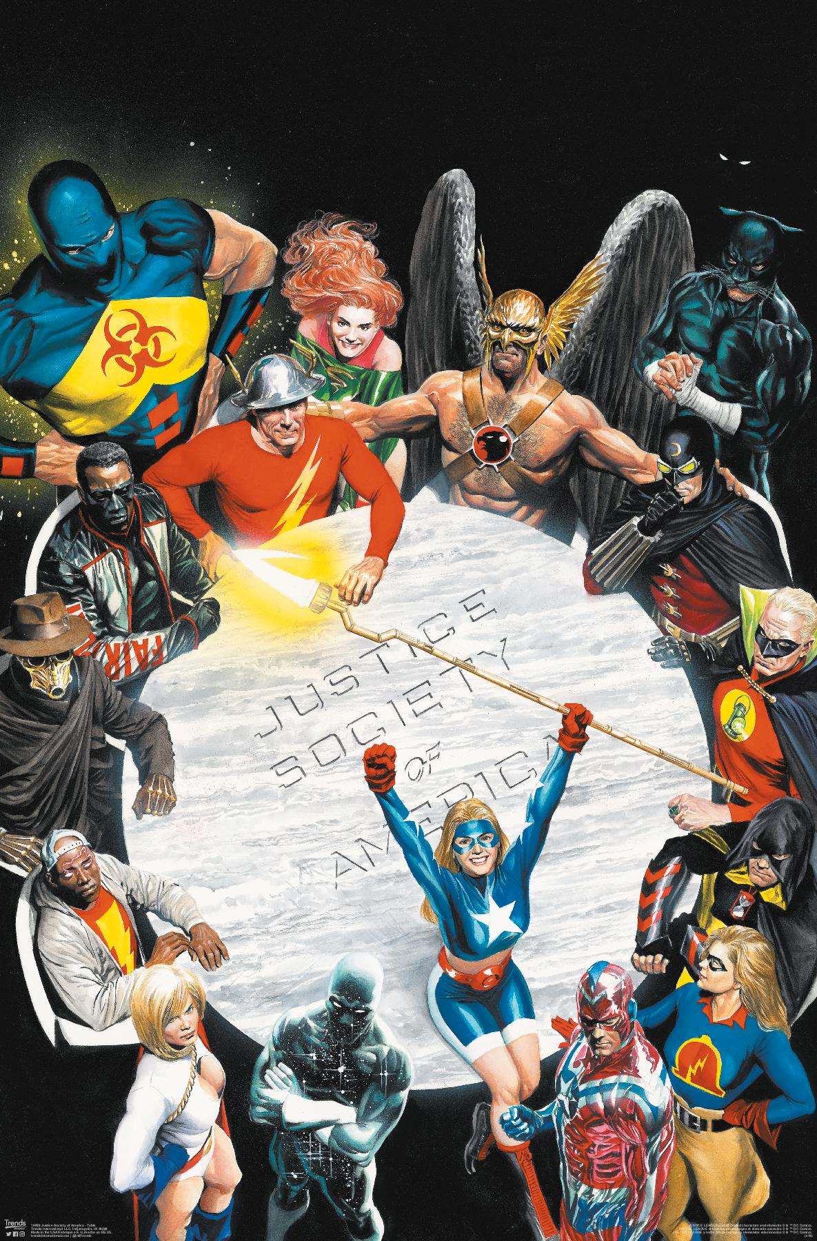DC Comics - The Justice Society of America - Table Meeting Wall Poster, 14.725" x 22.375"