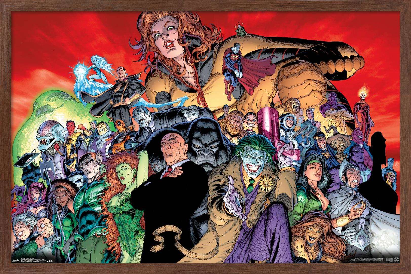DC Comics - The Legion of Doom - Villains Wall Poster, 14.725" x 22.375", Framed