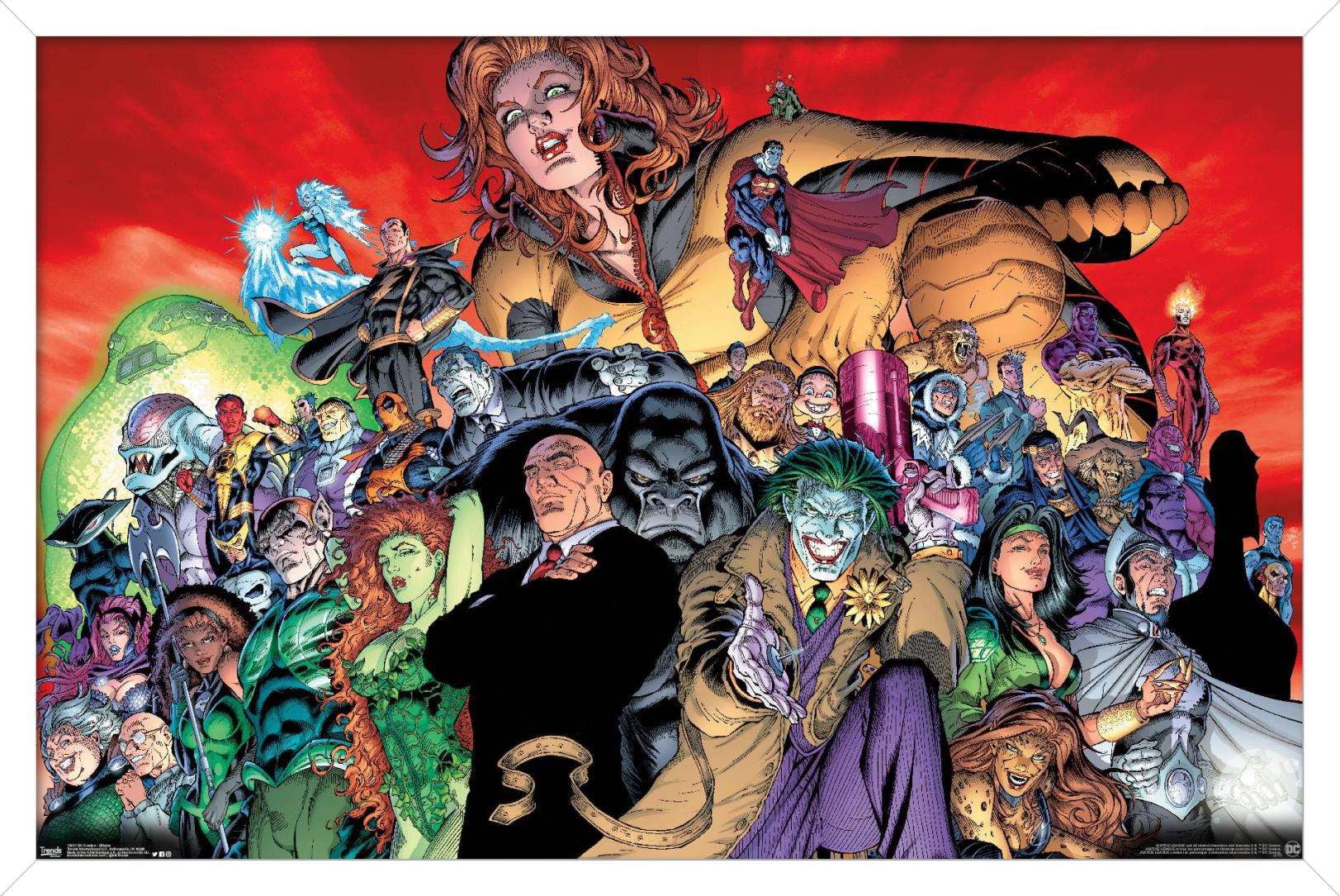 DC Comics - The Legion of Doom - Villains Wall Poster, 14.725" x 22.375", Framed