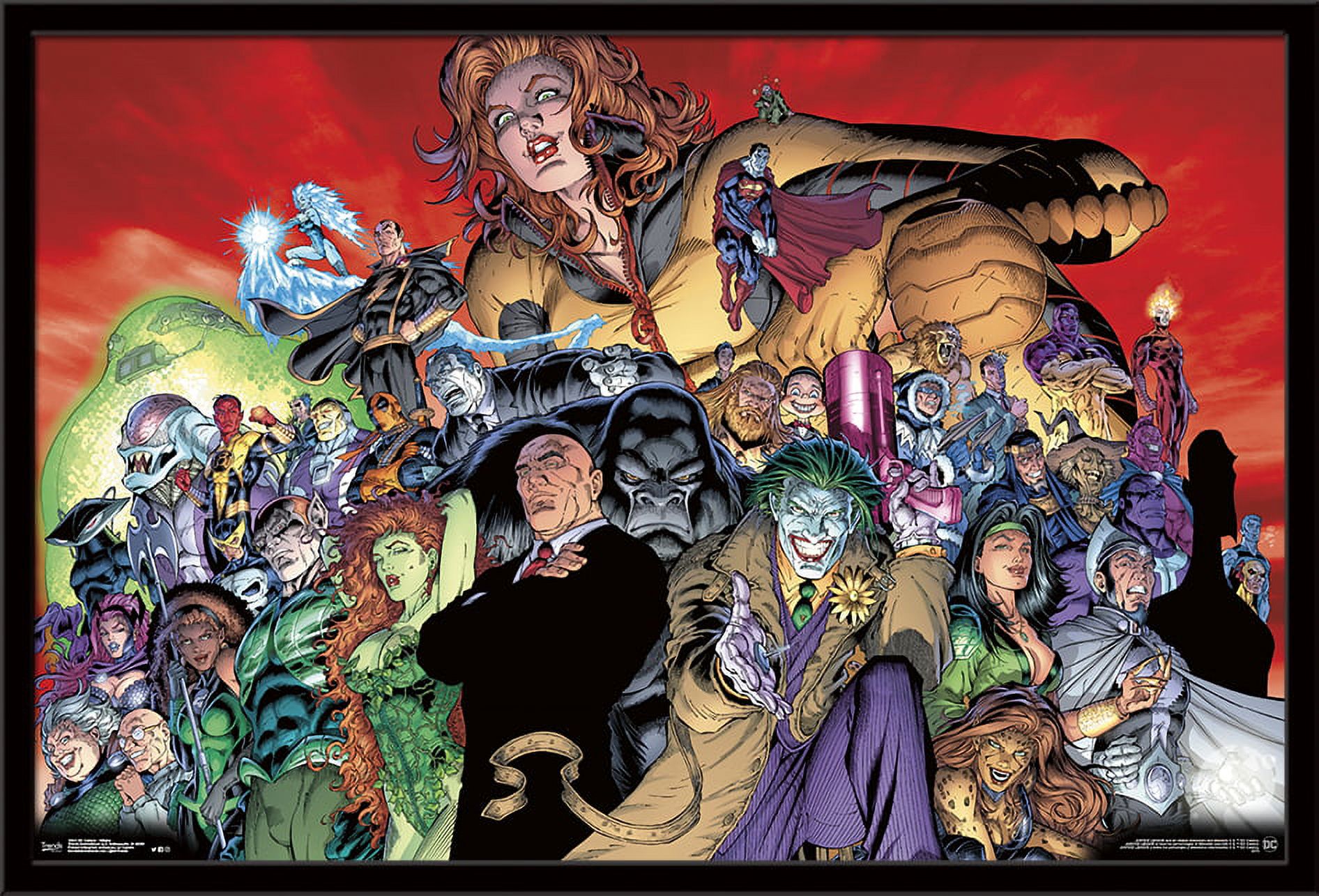DC Comics - The Legion of Doom - Villains Wall Poster, 22.375" x 34", Framed