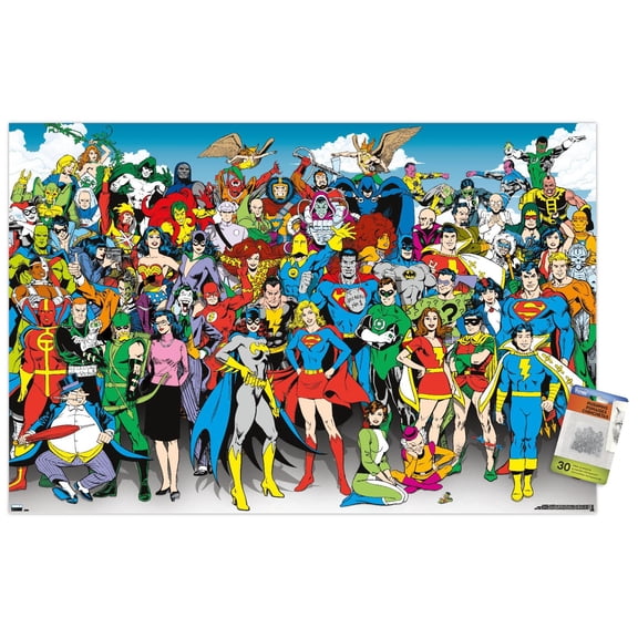 DC Comics - The Lineup Wall Poster with Push Pins, 22.375" x 34"