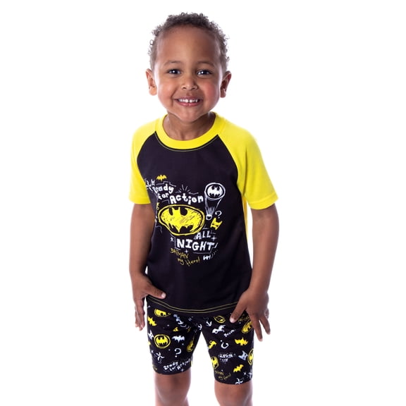 DC Comics Toddler Boys' Batman Pajamas Ready For Action 2 Piece Pajama Set