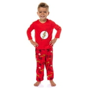 DC Comics Toddler Boys' The Flash Classic Logo 2 Piece Raglan Long-Sleeve Sleep Pajama Set