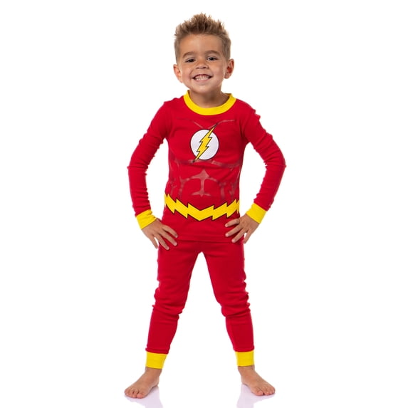 DC Comics Pajamas Toddler Boy's Superhero Tight Fit Sleep Pajama Set Batman The Flash Superman