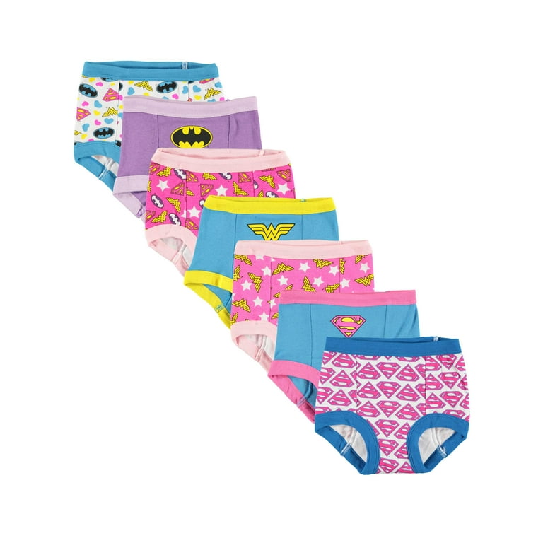 DC Comics Toddler Wonder Woman, Super Girl and More 7-Pack Training Pants,  Justice League, 2T 