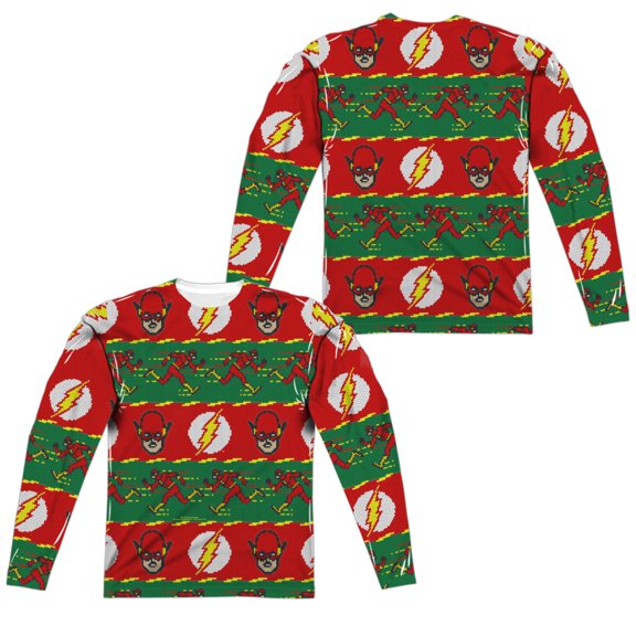 DC Comics Ugly Flash (Front Back Print) Mens Long Sleeve Sublimation Shirt