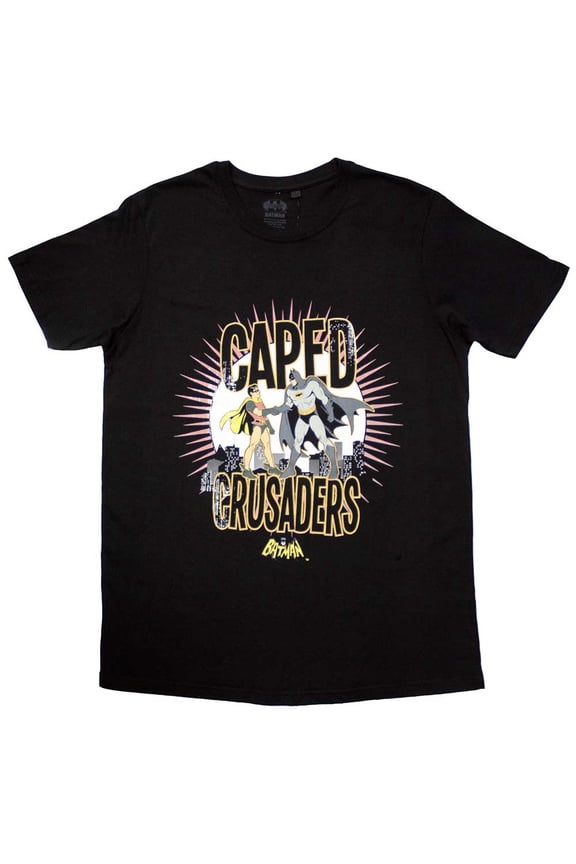 DC Comics Unisex T-Shirt Batman Caped Crusaders (Black) (Medium)