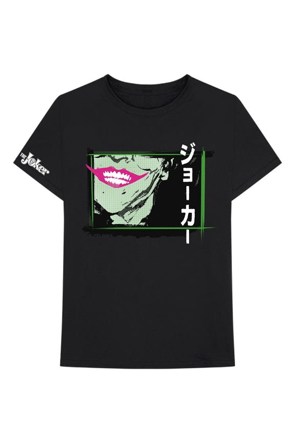 DC Comics Unisex T-Shirt Joker Smile Frame Anime (Sleeve Print) (Medium)