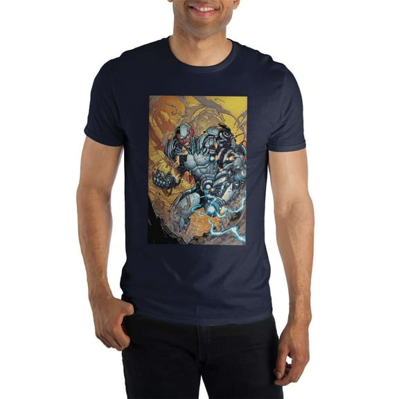 DC Comics Victor Stone Cyborg Men's Black Shirt T-Shirt - Justice League-X-Large