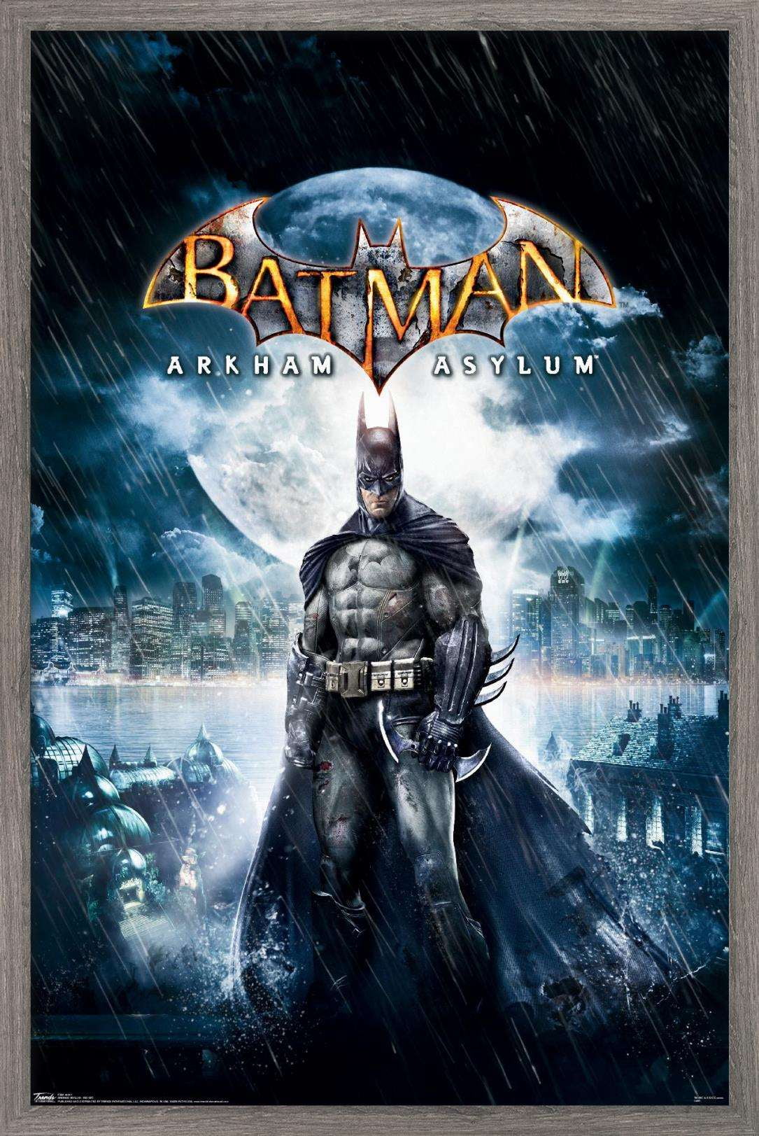 DC Comics Video Game - Arkham Asylum - Key Art Wall Poster, 14.725" x 22.375", Framed