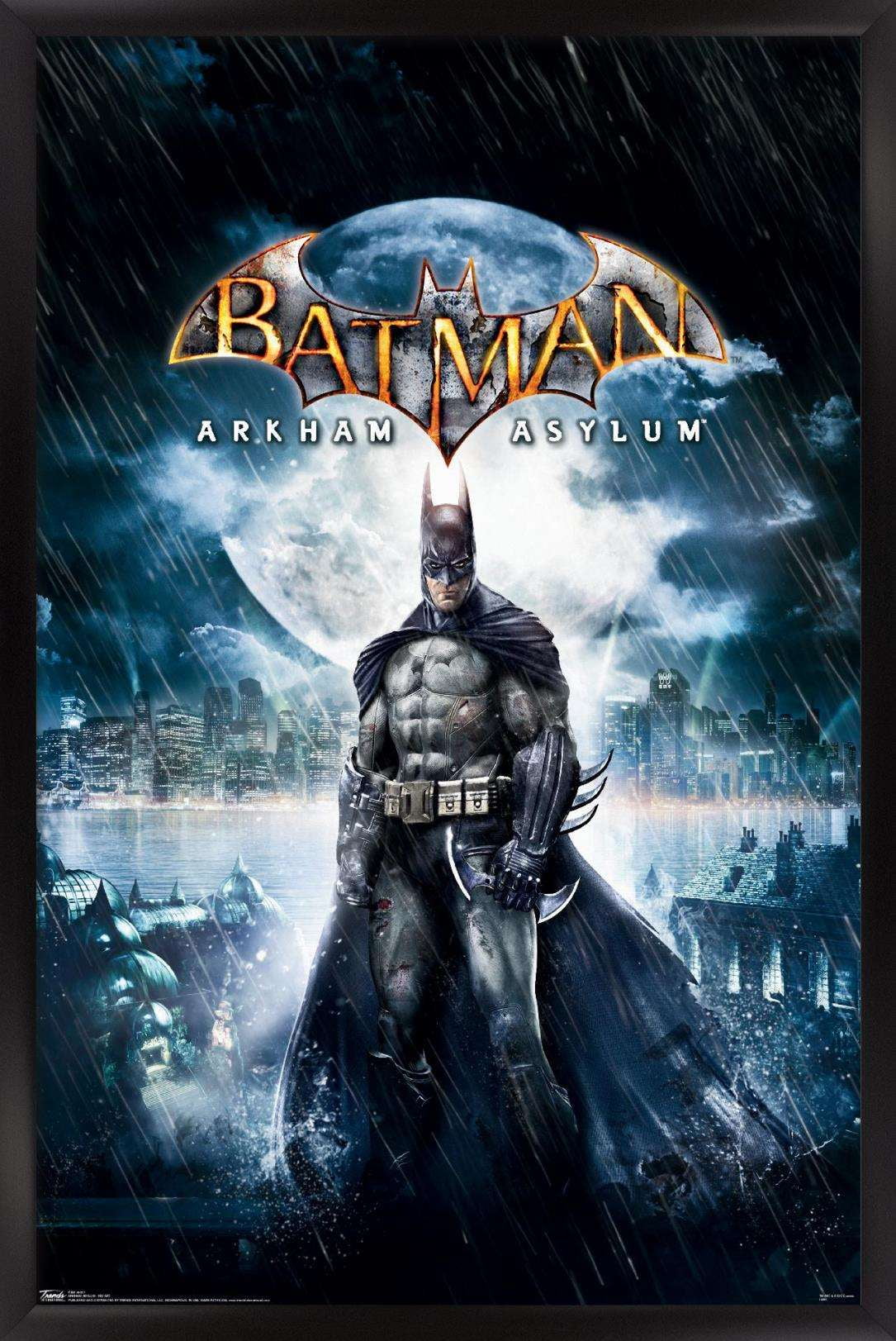 DC Comics Video Game - Arkham Asylum - Key Art Wall Poster, 14.725" x 22.375", Framed