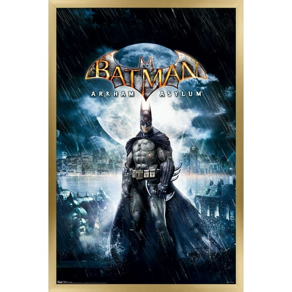 DC Comics Video Game - Arkham Asylum - Key Art Wall Poster, 22.375" x 34", Framed
