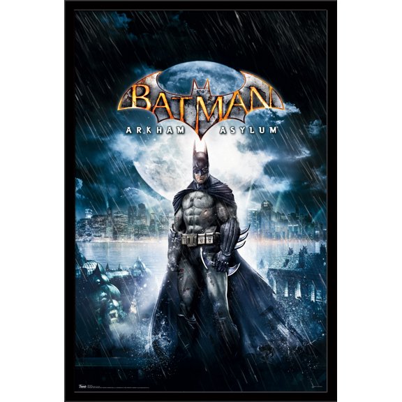 DC Comics Video Game - Arkham Asylum - Key Art Wall Poster, 22.375" x 34", Framed