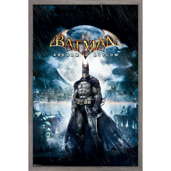 DC Comics Video Game - Arkham Asylum - Key Art Wall Poster, 22.375" x 34", Framed