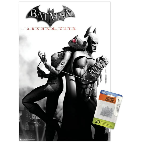 DC Comics Video Game - Arkham City - Catwoman Wall Poster with Push Pins, 14.725" x 22.375"