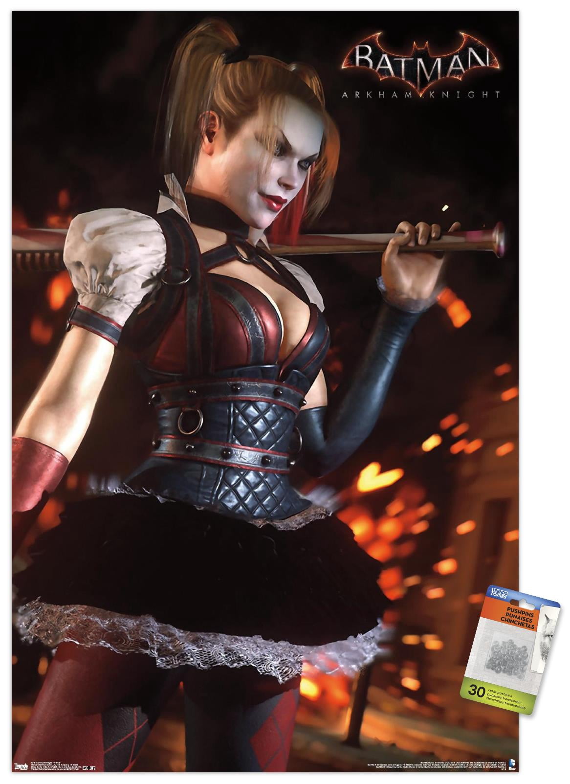 DC Comics Video Game - Arkham Knight - Harley Quinn Wall Poster with Push Pins, 22.375" x 34"