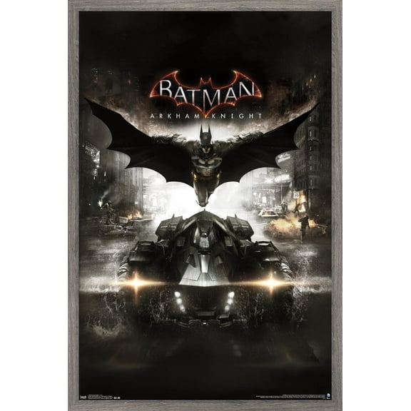 DC Comics Video Game - Arkham Knight - Key Art Wall Poster, 14.725" x 22.375", Framed
