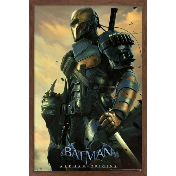 DC Comics Video Game - Arkham Origins - Deathstroke Wall Poster, 14.725" x 22.375", Framed