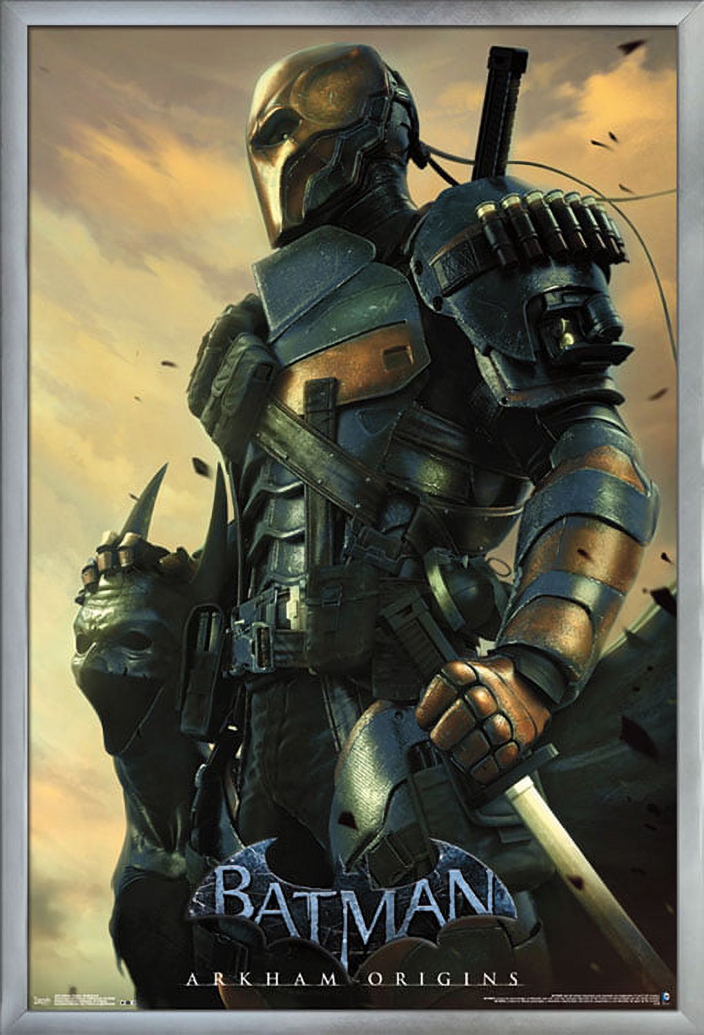 DC Comics Video Game - Arkham Origins - Deathstroke Wall Poster, 22.375" x 34", Framed