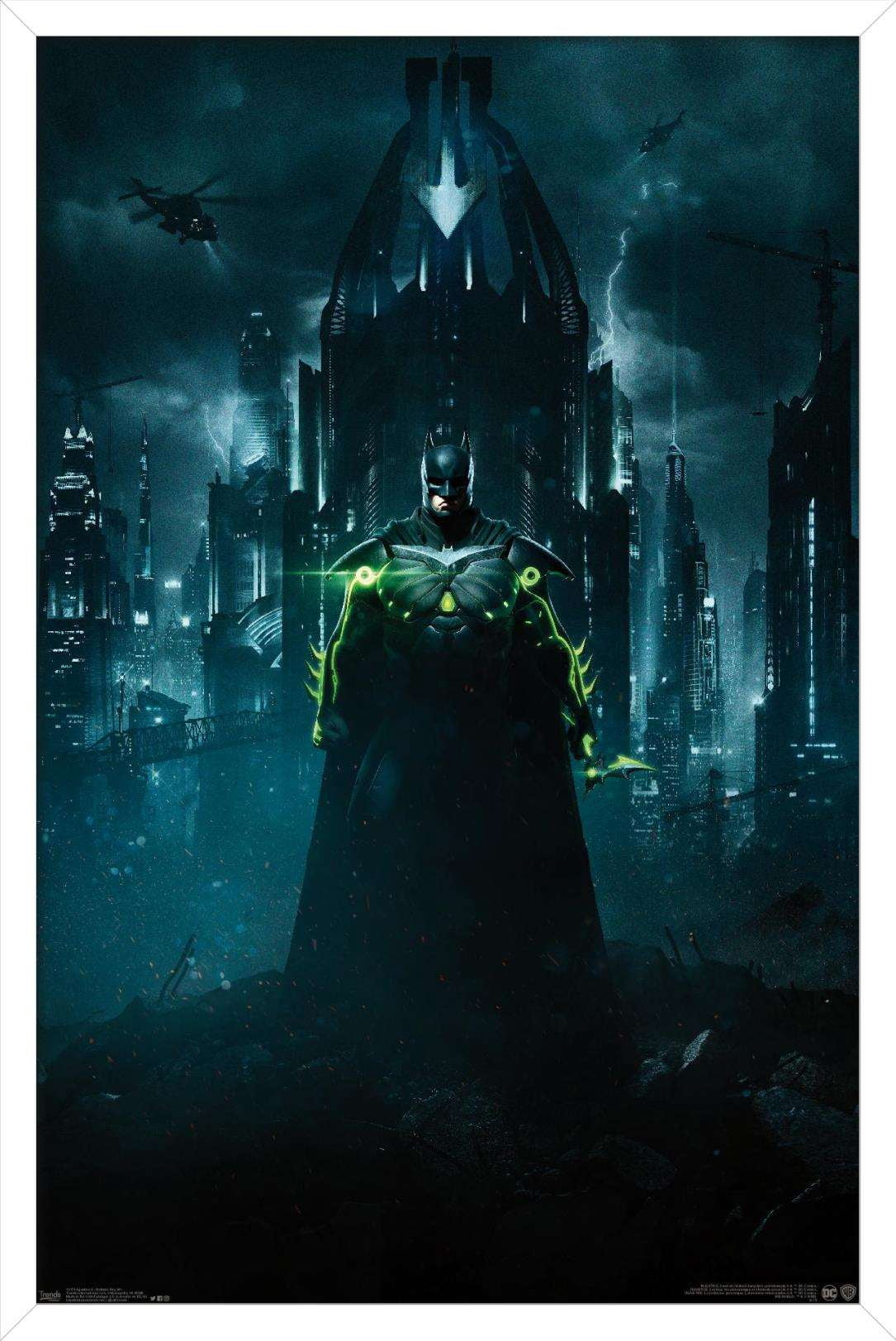 DC Comics Video Game - Injustice: Gods Among Us 2 - Batman Key Art Wall Poster, 14.725" x 22.375", Framed