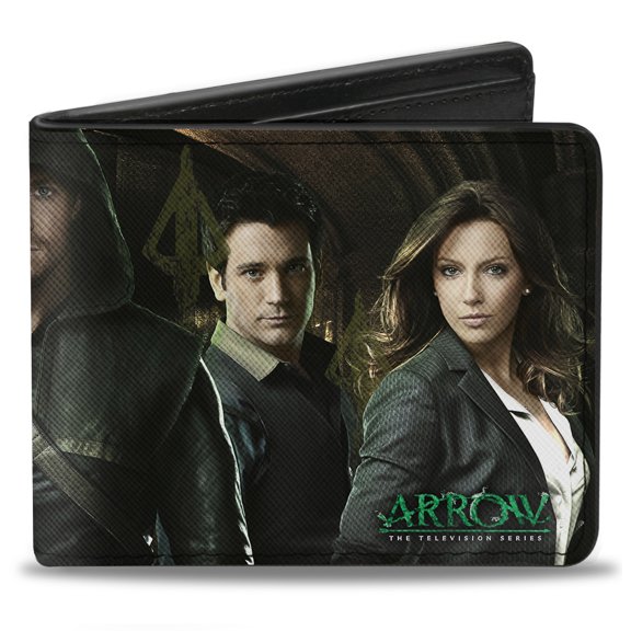 DC Comics Wallet, Bifold, Arrow 5 Character Group Pose, Vegan Leather