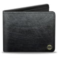 thumbnail image 1 of DC Comics Wallet, Bifold, Bat Signal Corner Weathered Black Yellow Black, Vegan Leather, 1 of 5