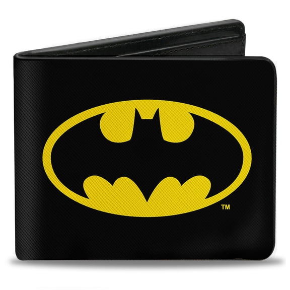 DC Comics Wallet, Bifold, Batman Black Yellow, Vegan Leather