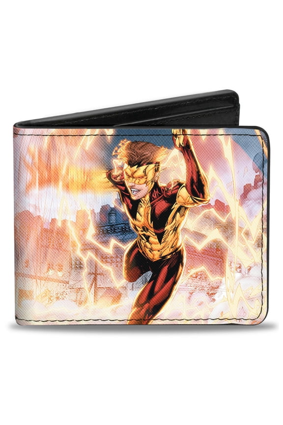 DC Comics Wallet, Bifold, Justice League New 52 Vibe Issue 3 Vibe and Kid Flash Cover, Vegan Leather