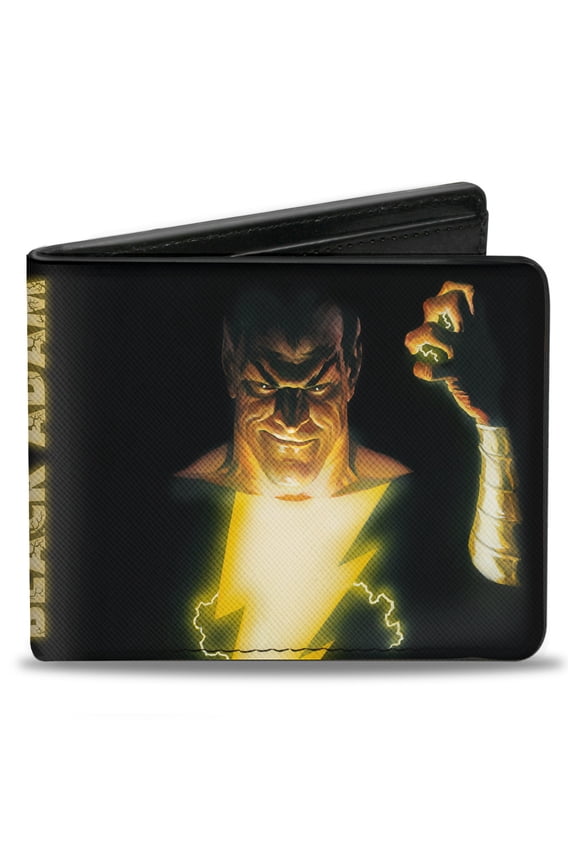 DC Comics Wallet, Bifold, Justice Society America Issue 23 Alex Ross Black Adam Cover, Vegan Leather