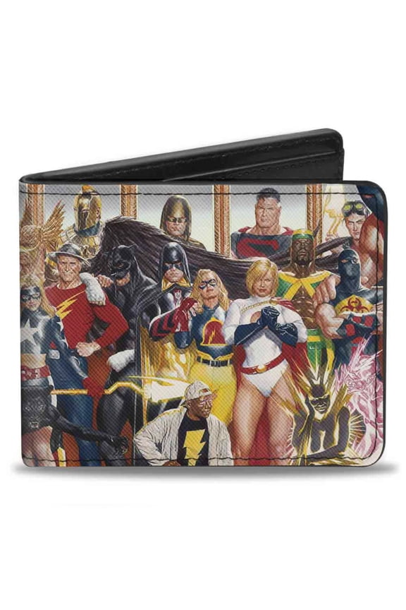 DC Comics Wallet, Bifold, Justice Society of America Issue 26 Alex Ross Cover Pose, Vegan Leather