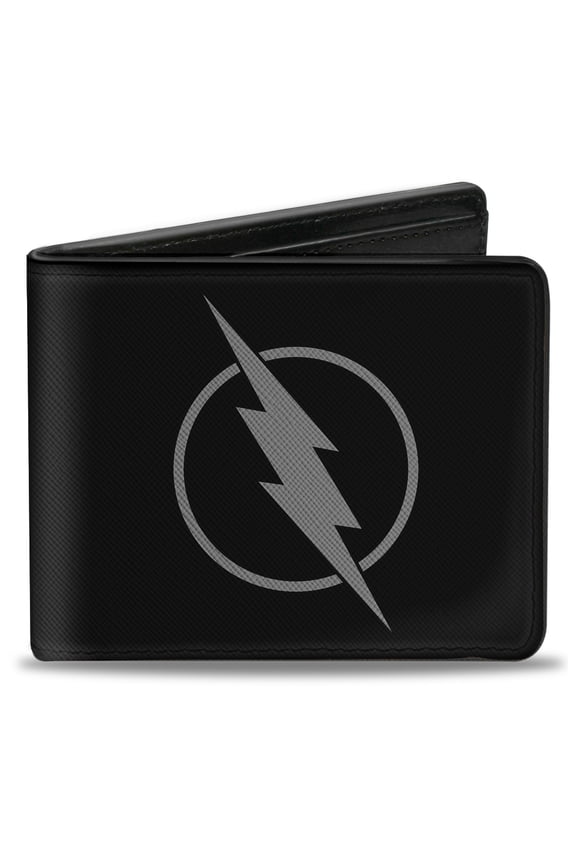 DC Comics Wallet, Bifold, Reverse Flash Logo Black Gray, Vegan Leather