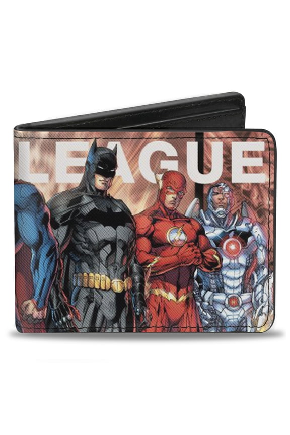 DC Comics Wallet, Bifold, The New 52 Justice League Issue 1 and 7 Variant Covers, Vegan Leather