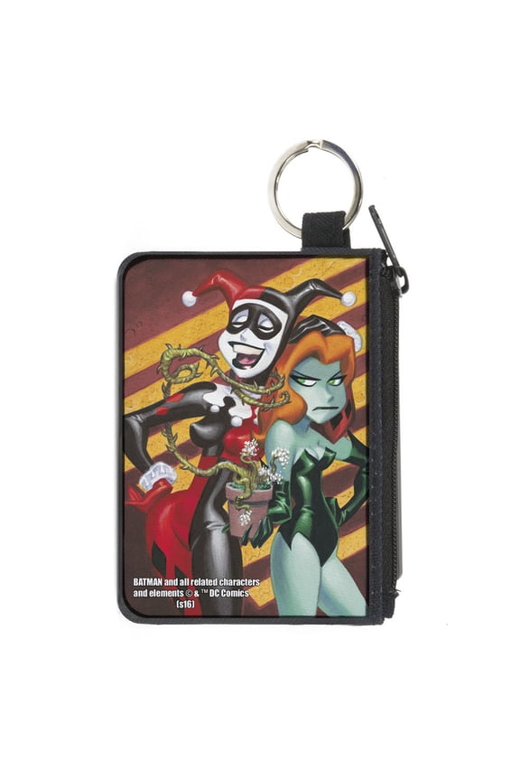 DC Comics Wallet, Coin Purse, Harley Ivy Issue 1 Laughing Mad Stripe Cover Pose, Canvas