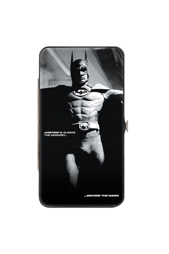 DC Comics Wallet, Hinged, Batman 1989 Jump Pose and Title Logo, Vegan Leather