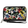 thumbnail image 1 of DC Comics Wallet, Zip Around, Batman and Gotham City Villains Graffiti Collage, Vegan Leather, 1 of 3