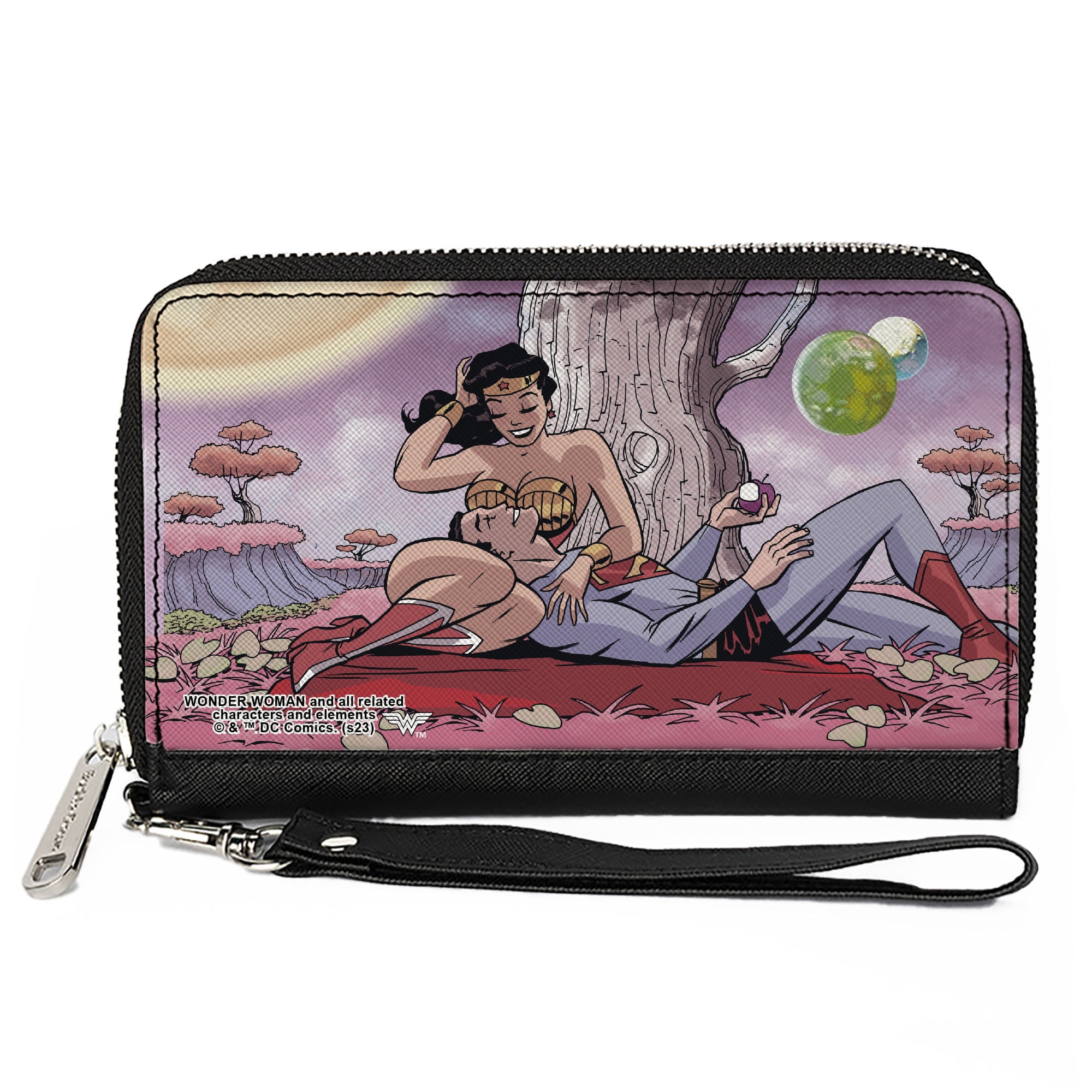 DC Comics The Flash Zip Around Wallet - Vegan Leather, 7.5x4.5 Inches, Detachable Wristlet, Officially Licensed