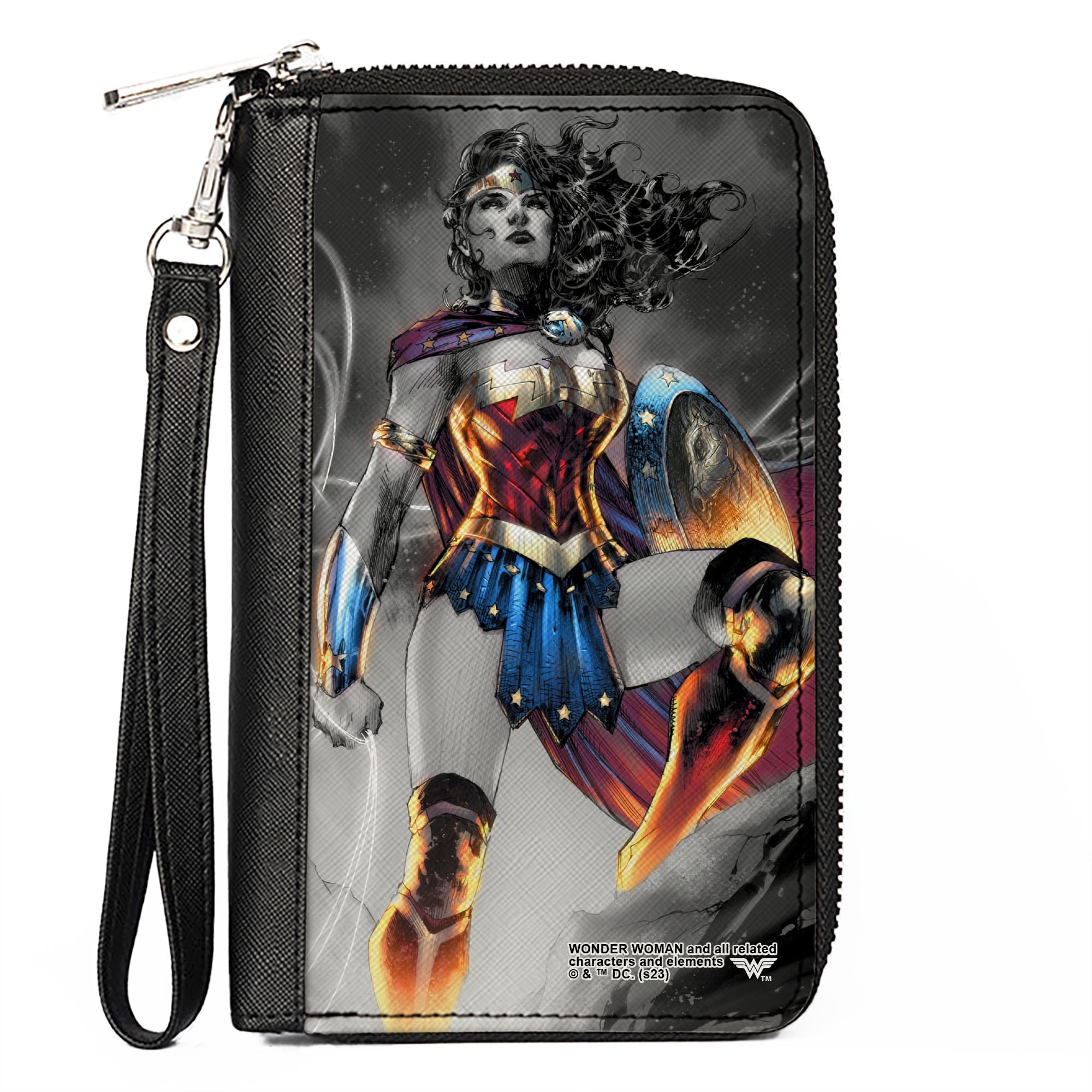 DC Comics Wallet, Zip Around, Wonder Woman 75th Anniversary Standing Pose Cover, Vegan Leather