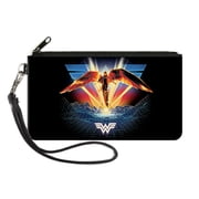 DC Comics Wallet, Zip Pouch, Wonder Woman 1984 Golden Armor Pose Logo Topography, Canvas