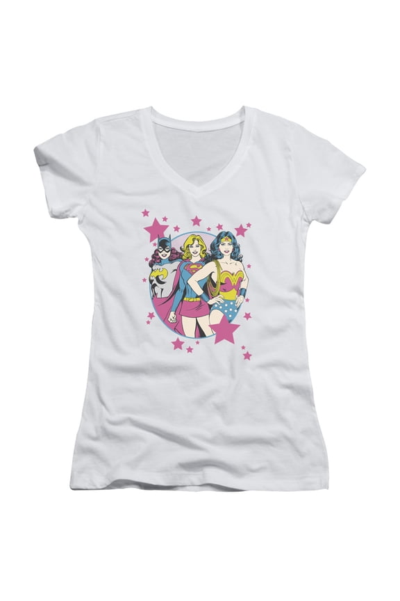 DC Comics We Are Superior Junior Women's V-Neck T-Shirt White