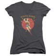 thumbnail image 1 of DC Comics Wonder Circle Junior Women's V-Neck T-Shirt Charcoal, 1 of 1