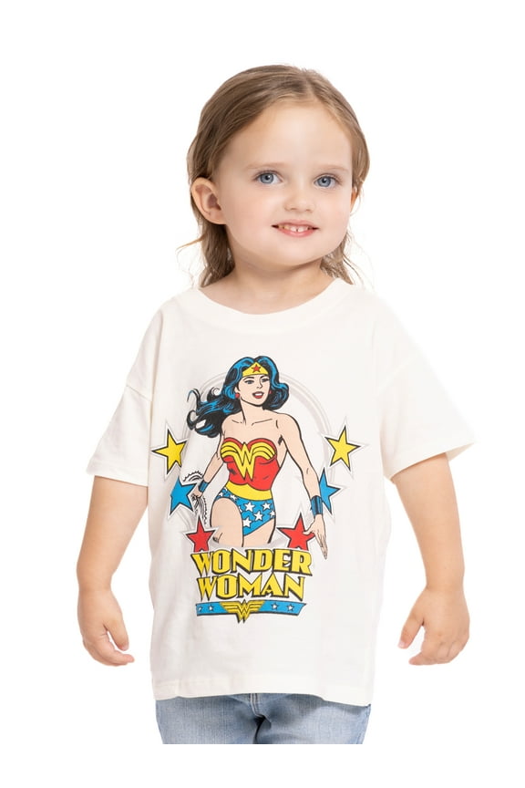 Toddler Girls' Wonder Woman Graphic Tee with Short Sleeves, Sizes 12M-5T