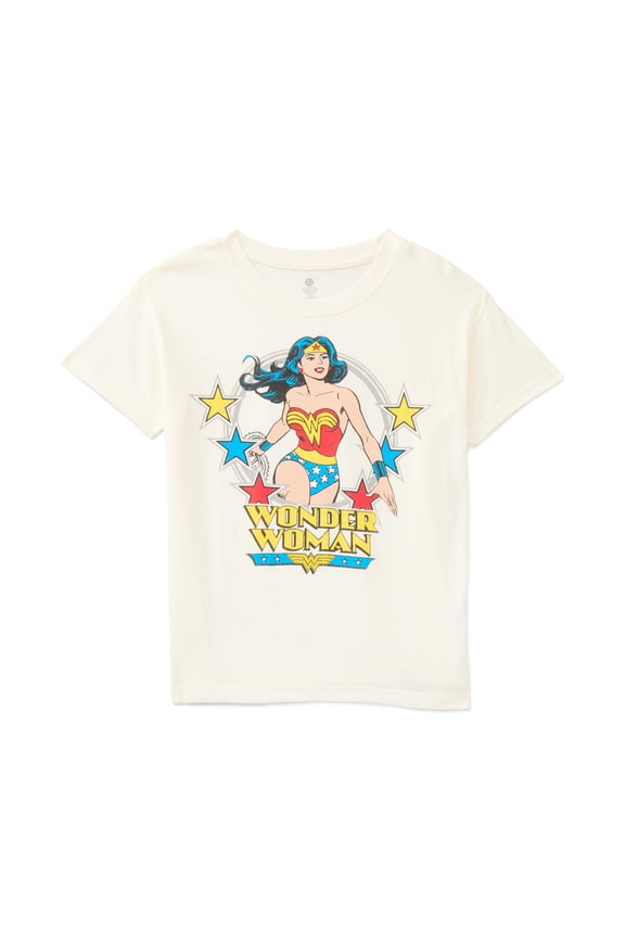 Toddler Girls' Wonder Woman Graphic Tee with Short Sleeves, Sizes 12M-5T